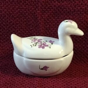 Floral Duck Ceramic Trinket Box